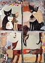 Eurographics RW1076 Rosina Wachtmeister, Finestra Dei Gatti 60 x 80 cm, Hochwertiger Kunstdruck - Katzen