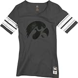 Iowa Hawkeyes Women's Grey adidas Originals Vintage Mascot Football Jersey T-Shirt