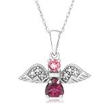 10KWhiteGoldPinkTourmalineandRhodoliteGarnetAngelPendantwithDiamond-Accent