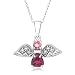 410G4cDyeHL. SL500 SS75  10K White Gold Pink Tourmaline and Rhodolite Angel Pendant w/ Diamond Accent