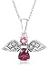 10K White Gold Pink Tourmaline and Rhodolite title=