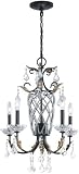 Lite Source C71110 Lyndon 5-Lite Chandelier, Antique Bronze with Crystals