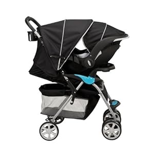 Evenflo FeatherLite 200 Stroller with Embrace 35 Car Seat, Trivet Blue