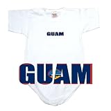BABY BODYSUIT WHITE FLAG COLOR  GUAM  9 - 12 Months