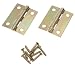Stanley Hardware 2-Inch Narrow Utility Hinge with Non-Removable Pin, Bright Brass, 2-...