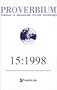 Proverbium: Yearbook of International Proverb Scholarship (No. 15, 1998)