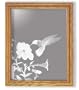 Decorative Framed Mirror Wall Decor With Hummingbird Etched Mirror - Hummingbird Decor - Unique Hummingbird Gift Ideas - Ready To Hang - 27'' w x 35'' h