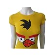 Angry Birds Womens Shirt Yellow Bird Face (Small) - Yellow