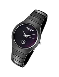 Cirros Milan Luxury Unisex Black Ceramic Watch with Crystals and a Mother of Pearl Dial 2376gb