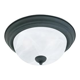 Thomas Lighting Bronze Florentine Energy Star Large Flush Ceiling Light by Thomas Lighting