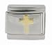 Jewelry : SilverBin Gold Tone Enamel Paint Small Cross Stainless Steel Italian Charm Link
