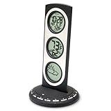 Bedol Three Tier World Time Combo Station/Black, Clock