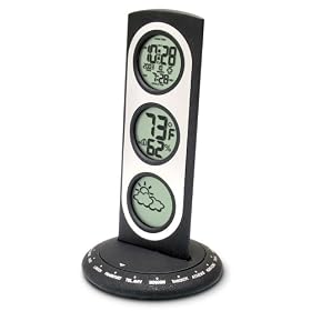 Bedol Three Tier World Time Combo Station Black, Clock by Bedol
