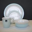 Denby Blue Linen 16 Piece Tableware Set
