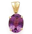 14K OVAL AMETHYST PENDANT 10X8MM