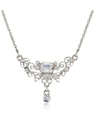 1928 Jewelry "Bridal Crystal" Silver-Tone Crystal Necklace, 16"