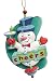 Snowman Cheers Retro Lounge Sign Christmas Ornament 4
