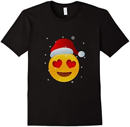 Men's Face Emoticon Love Eyes Emoji with Heart Eye T-shirt Small Black