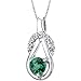 Simulated Emerald Round Shape Pendant Sterling Silver Rhodium Nickel Finish