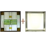ノーブランド品 ステンドグラス ガラス 三層パネル窓ドア枠セットsgsq426f