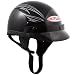 Outlaw Removable Visor Black Gloss with Silver Graphics Half Helmet