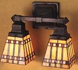 LAMPS BEAUTIFUL Craftsman Mission Prairie Corn Two Light Wall Sconce by Meyda Tiffany--Excellent customer service--see our feedback.