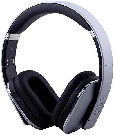 Bluetooth Headphones Over Ear Wireless Headsets Stretch Earphones Breathable Leather Earpad with Mic Black