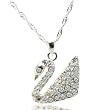 Elegant 925 Sterling Silver CZ Swan Necklace - Twisted Rolo Chain & Velvet Gift Boxed