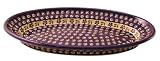 Bunzlauer Polish Pottery 1104-175A Deep Oval Platter, Blue with Yellow and Green