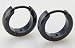 Pair of Black Stainless Steel Hinged Small Hoop Earrings - Supplied in Gift Pouch
