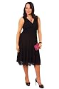 Black Ruche Waist Lace Dress