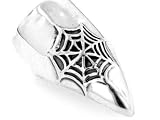 Gothic Sterling Silver Spiderweb Costume Fingertip Armor Claw Ring
