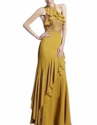 A-line Chiffon/Satin Floor Length Halter Sleeveless Mesh Beaded Evening Dress/Homecoming Dress/Bridesmaid Dress/Pageant Dress/Prom Dress/Party Dress 