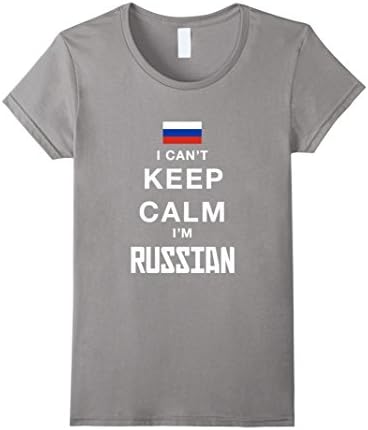 Women's I Can't Keep Calm I'm Russian T-Shirt Large Slate