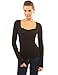 Patty Women's Square Neck Long Sleeve Stretch Pullover Blouse