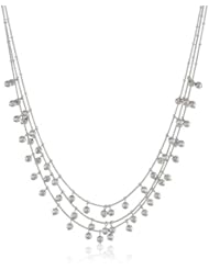 Anne Klein "Polished and Pearl" Silver-Tone 3 Row Shaky Necklace, 20"