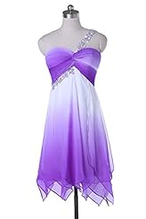 One Shoulder Summer Chiffon General Print Lace Homecoming Dress/Prom Dress/Mini Dress 