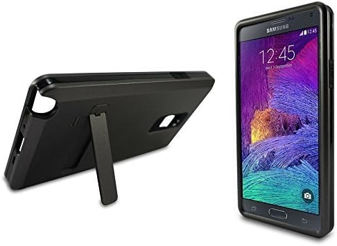 Galaxy Note 4 Case by EBEANZ. Best Shockproof Tough Protective Armor with Built In Kick Stand in Classic Grey. Perfect Fit, Stylish, Slim, Strong and Durable. Get one NOW to protect your Samsung phone