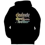 Clarinets duet better Instruments Mens Hoodie (Black, Size Large)