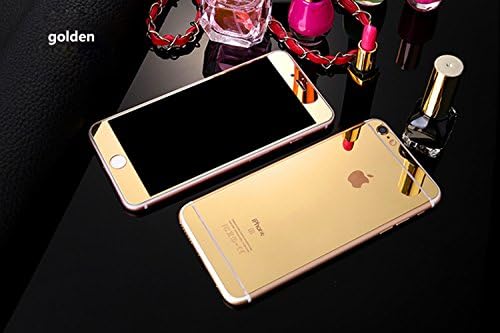 iPhone 6S screen protector, iphone 6/6S(4.7) color mirror screen protector, tempered glass(9 h hardness)【 mirror surface result】 (golden（mirror）)
