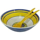 Set of Le Cadeaux Triple Weight Melamine 12 inch diameter Salad or Serving Bowl with... by 