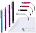 Bundle of 8 Colorful Stylus Universal Touch Screen Pen for Kindle Fire Ipad 1 2 3 Ipod Iphone 4 4S 3g 3gs Motorola Xoom Samsung Galaxy Tab 8.9 10.1, Blackberry Playbook HTC Flyer Evo View Tablet - With The Friendly Swede&Acirc;&reg; Microfiber Cloth and Retail Packaging