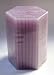 3�3�4 Hexagon Pillar Candle With Verticle Etching - Lavender Image