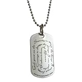 Serenity Prayer Stainless Steel Dog Tag Necklace