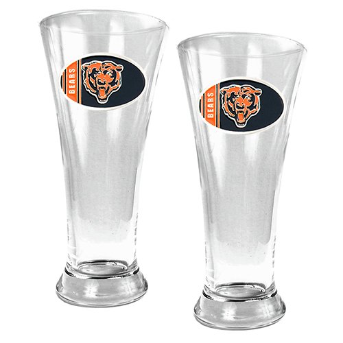 NFL Chicago Bears Two Piece 19-Ounce Pilsner Glass Set