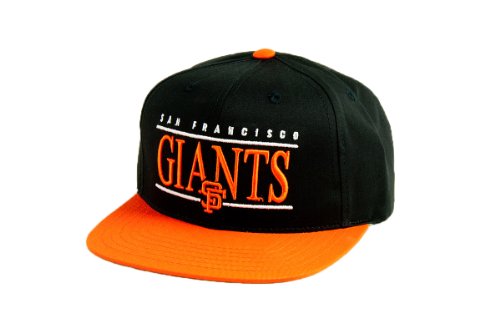 MLB Men's San Francisco Giants Nineties Snapback Cap (Black/Orange, Adjustable)