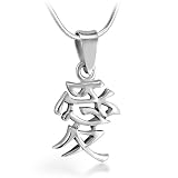 Chuvora 925 Sterling Silver Chinese Calligraphy Character “PEACE” Pendant Necklace 18” Reviews