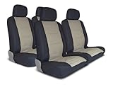 UNIVERSAL CAR SEAT COVER FOR MIDSIZE AND COMPACT CARS FULL SET -
BEIGE/BLACK