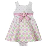Infant Girls' Dot Dress - White