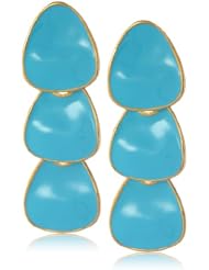 Kenneth Jay Lane Polished Gold and Turquoise Enamel Drop Earrings